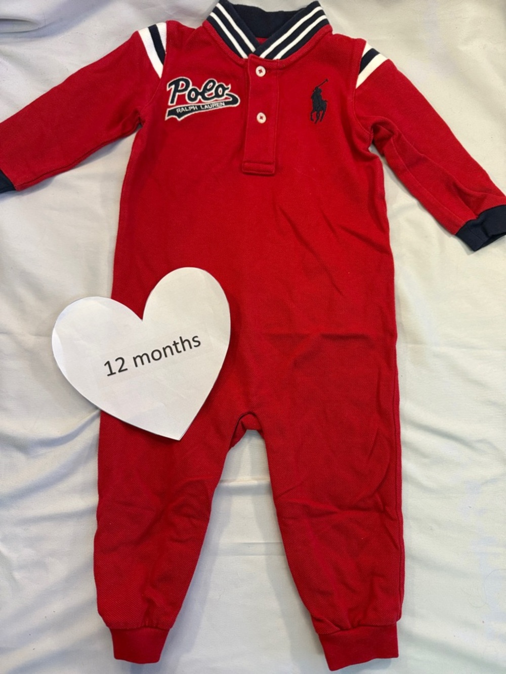Ralph Lauren - Red and Navy Kids Footie - Romper/Jumpsuit